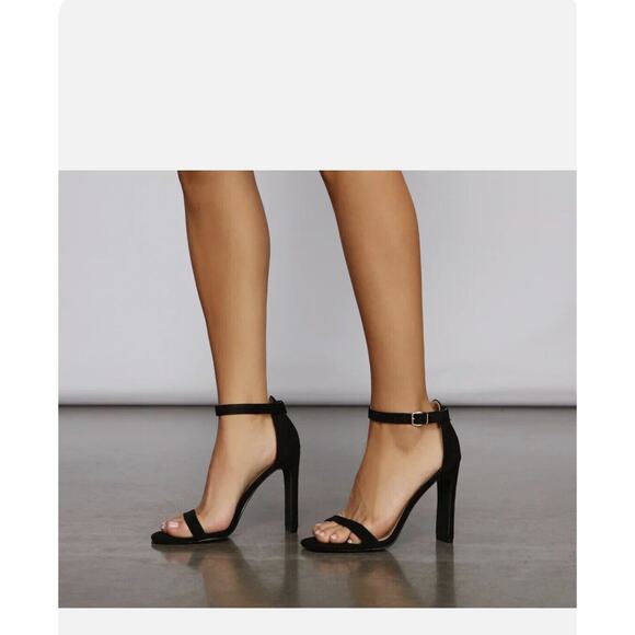Brash Shoes - Women's Brash Houston Size 9.5 Black 4.5" High Heels Ankle Strap